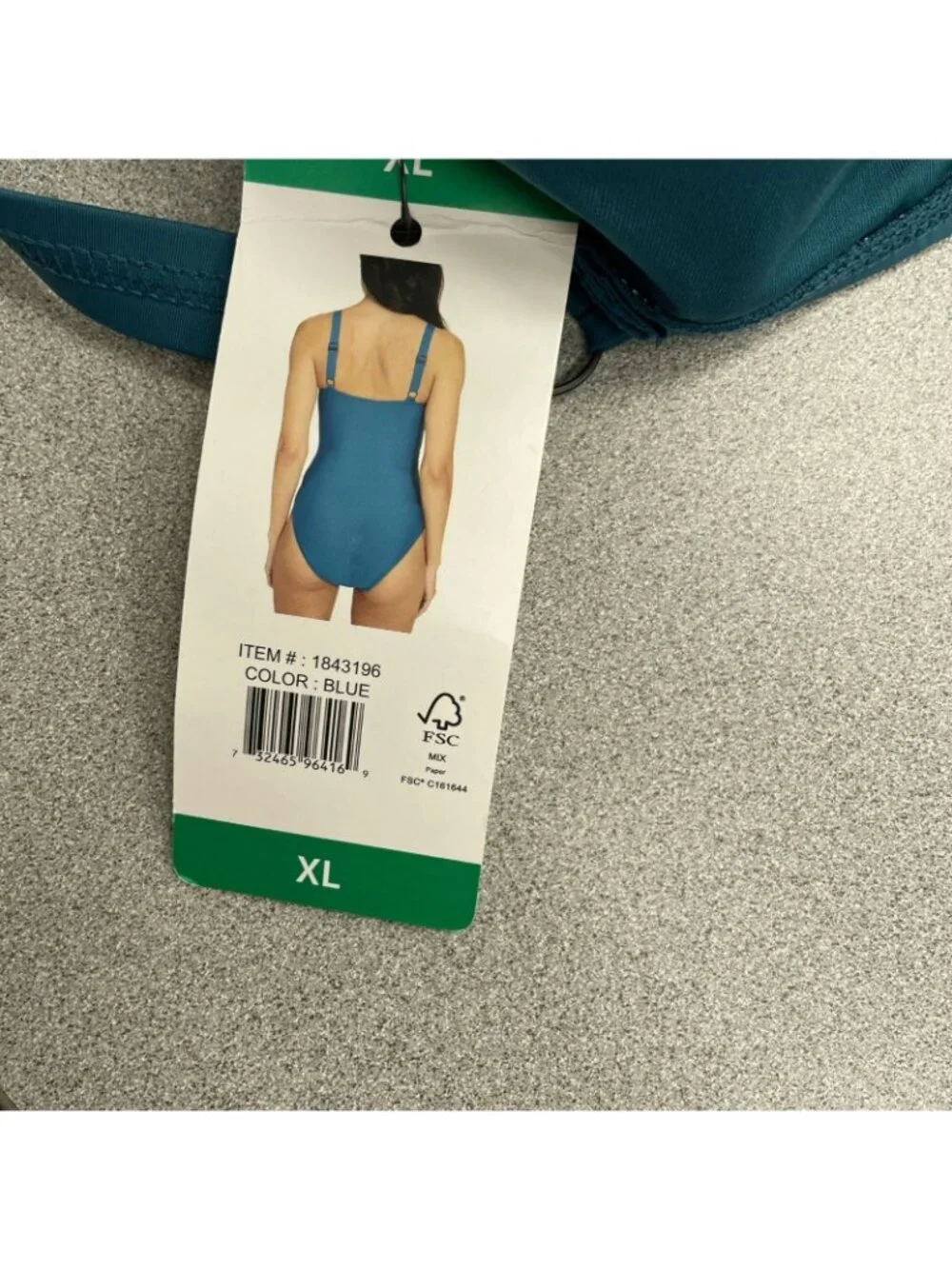 DKNY Women's XL Blue One-Piece Swimsuit With Ruching P0218 - Picture 6 of 10